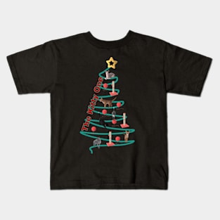 Kitty Cat Xmas Tree Kids T-Shirt